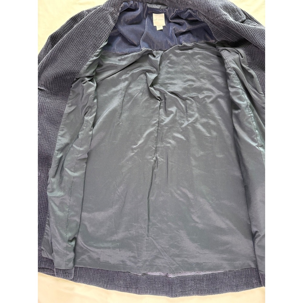 J Jill Corduroy Chore Jacket S Wide Wale Velvet Trim Coastal Boho Luxe Timeless - Picture 7 of 9